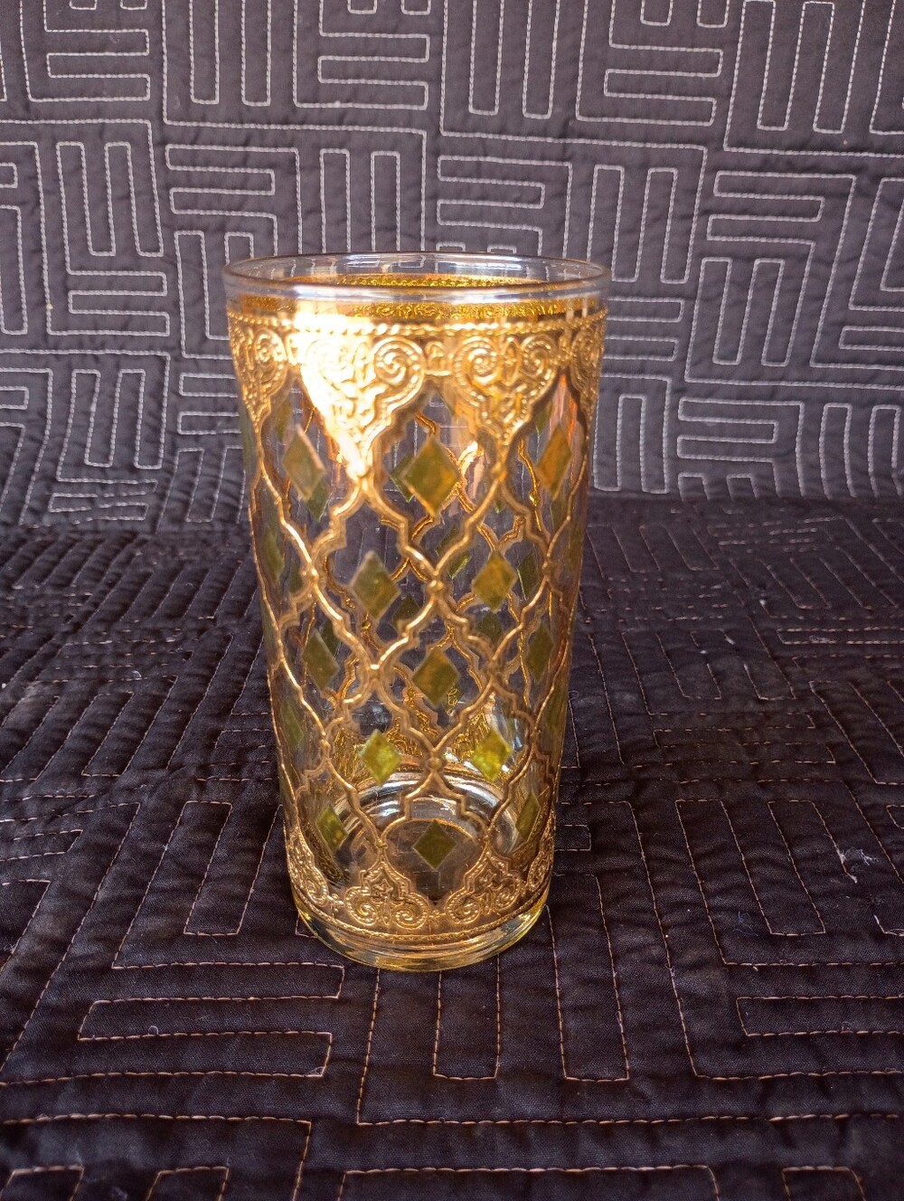 Vintage Culver "Valencia" highball glasses 22-karat gold